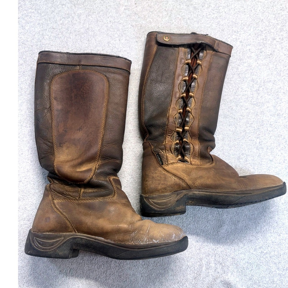 Dublin Tall Leather Riding Boots Womens 7.5 Brown Regular Calf Equestrian Barn